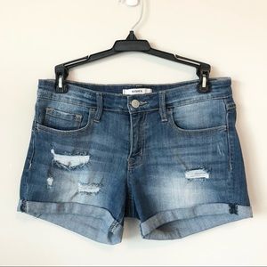 Kilque B Distressed Jean Shorts